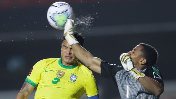 Thiago Silva in action for Brazil