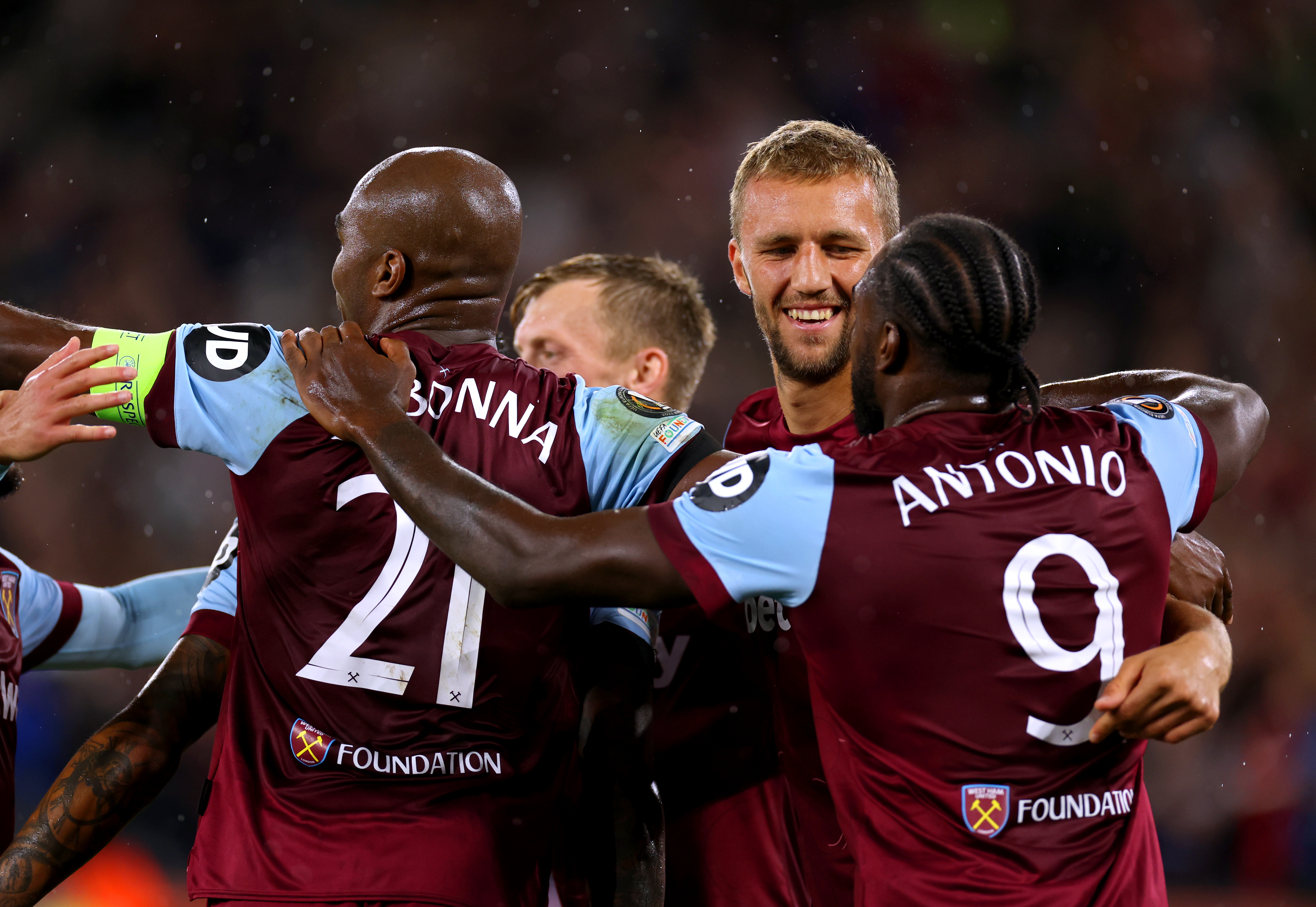 West Ham United’s Tomas Soucek celebrates a goal