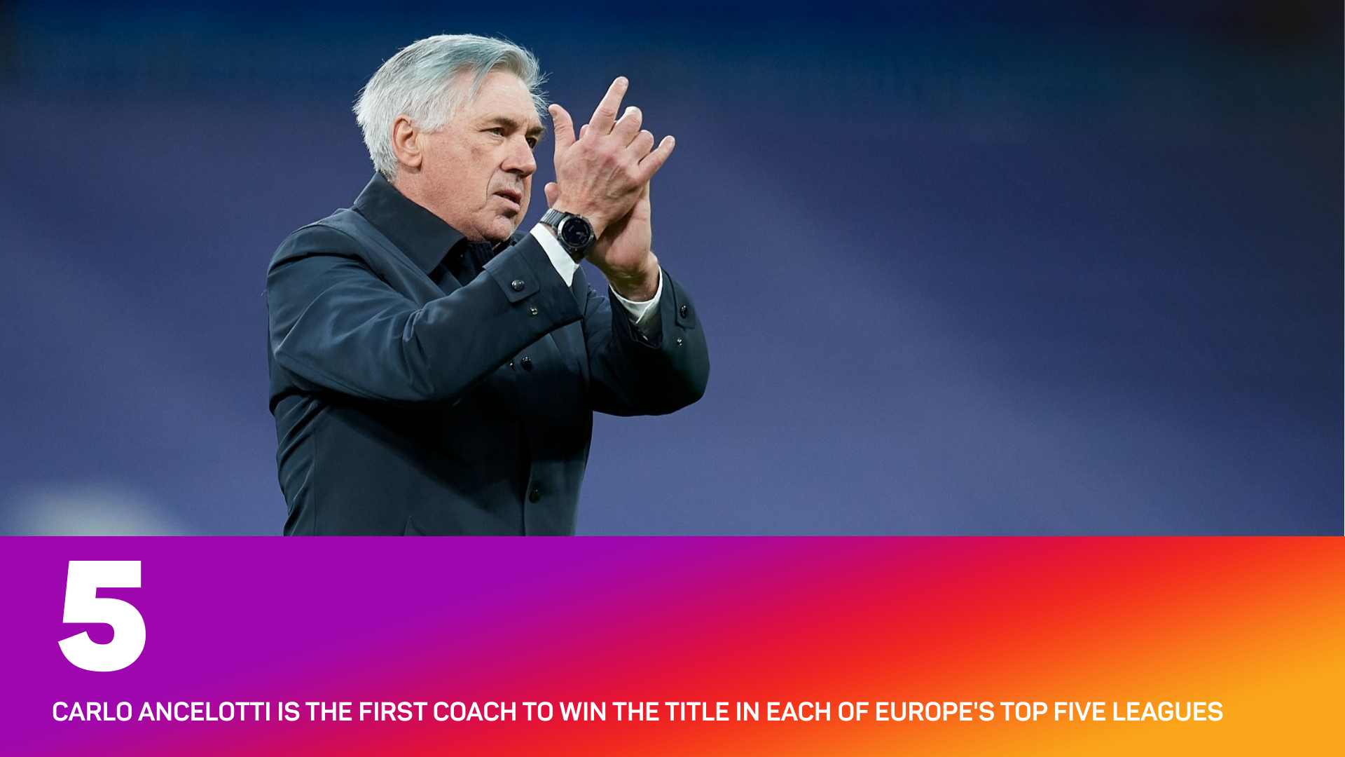 Carlo Ancelotti is the first coach to win the title in each of Europe's top five leagues