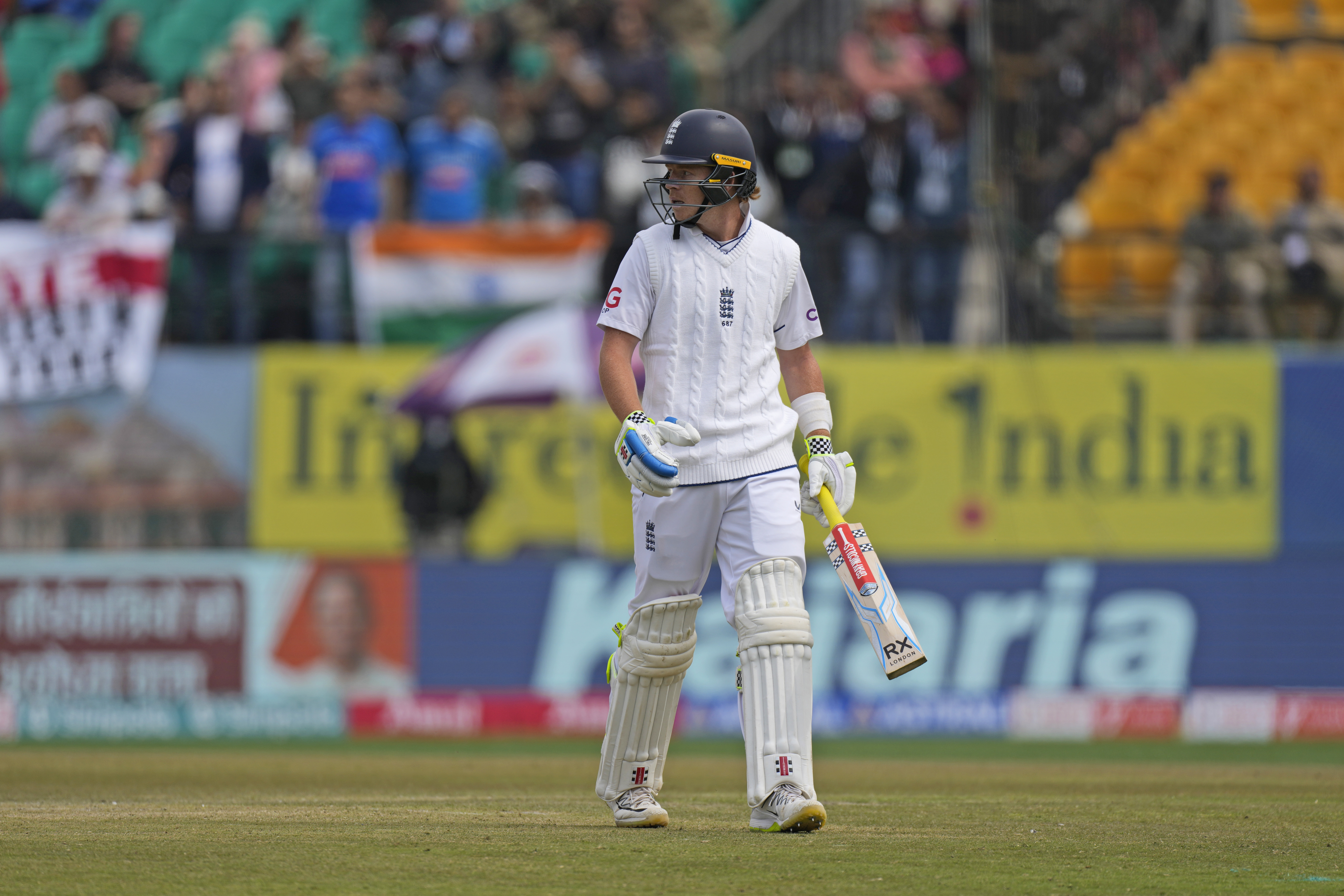 Ollie Pope had mixed fortunes in India (Ashwini Bhatia/AP)