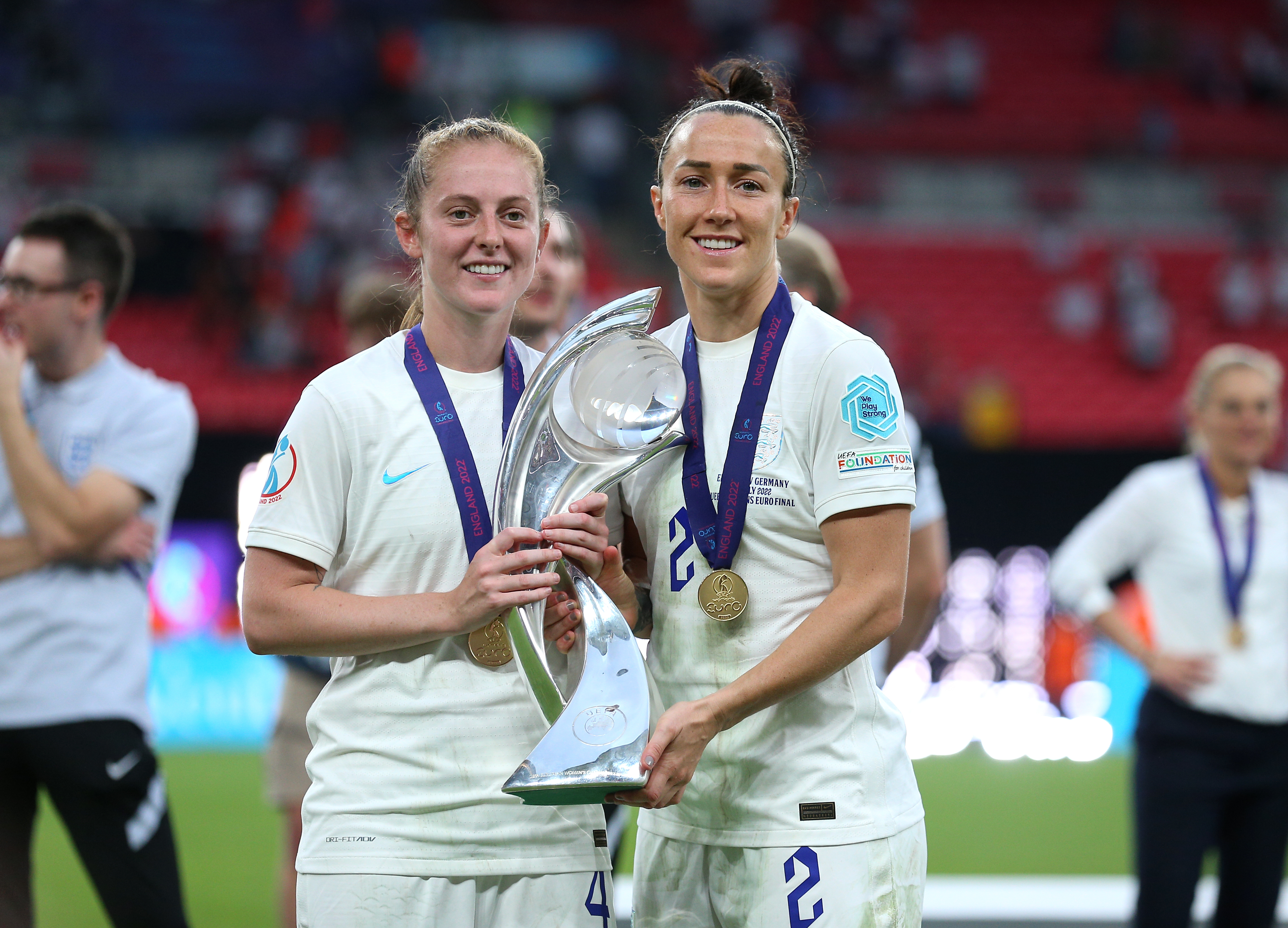 Walsh (left) was named player of the match at the Euro 2022 final