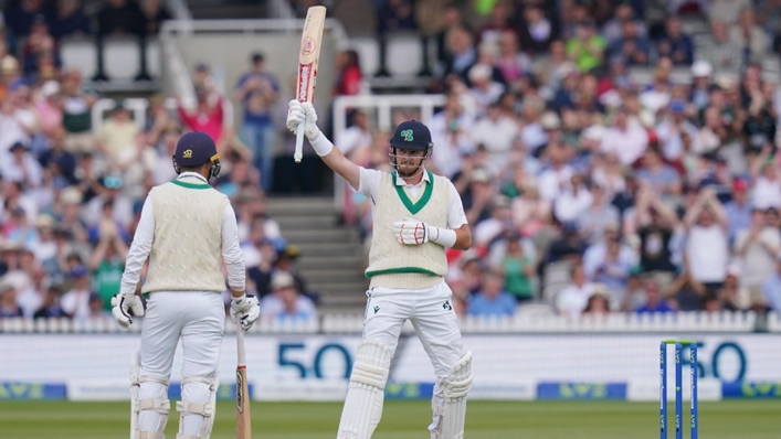 Mark Adair hit a superb 88 to help Ireland avoid an innings defeat to England at Lord’s (John Walton/PA)