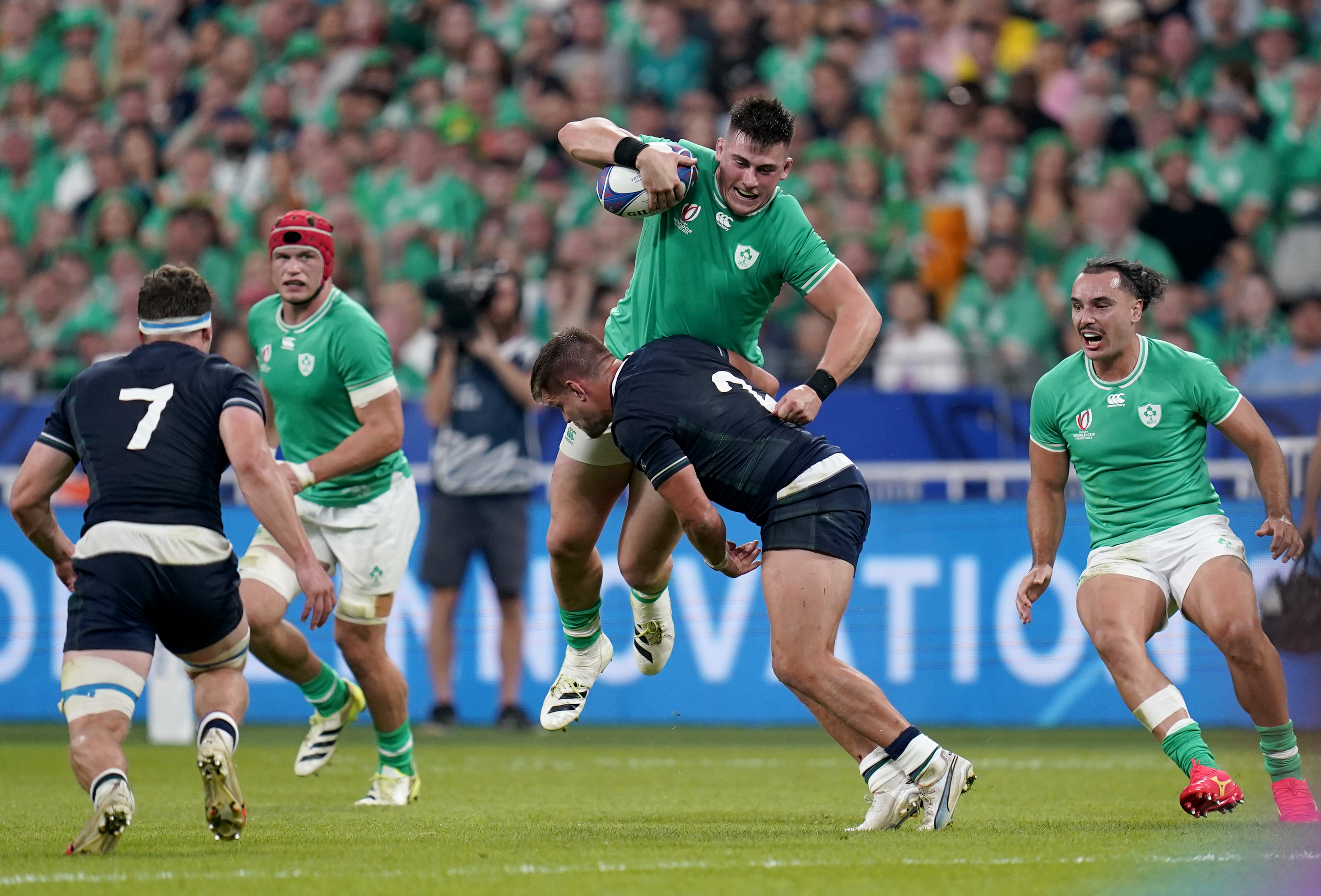 Dan Sheehan, with ball, has surpassed Ronan Kelleher as Ireland's first choice hooker