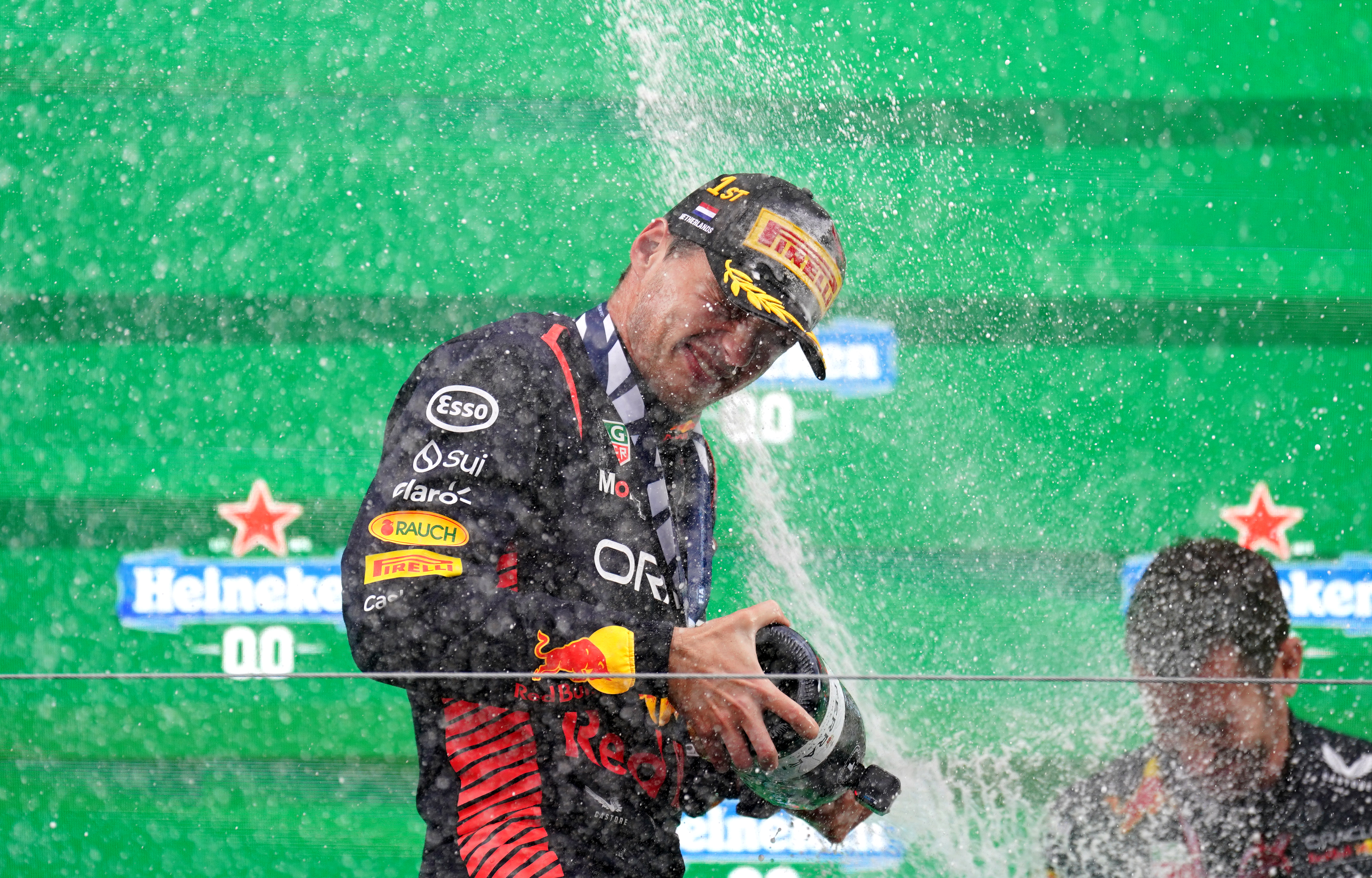 Max Verstappen celebrates his Dutch Grand Prix win