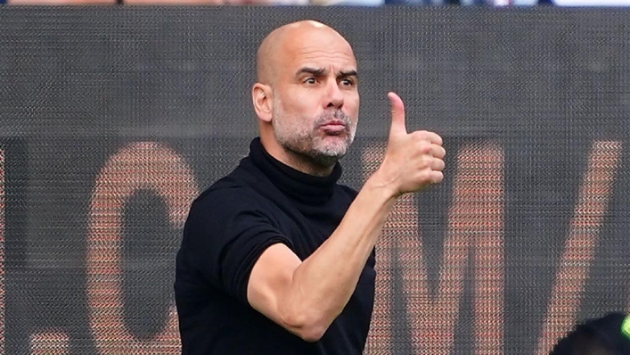 Manchester City manager Pep Guardiola is looking forward to a decisive week in their season (Peter Byrne/PA)