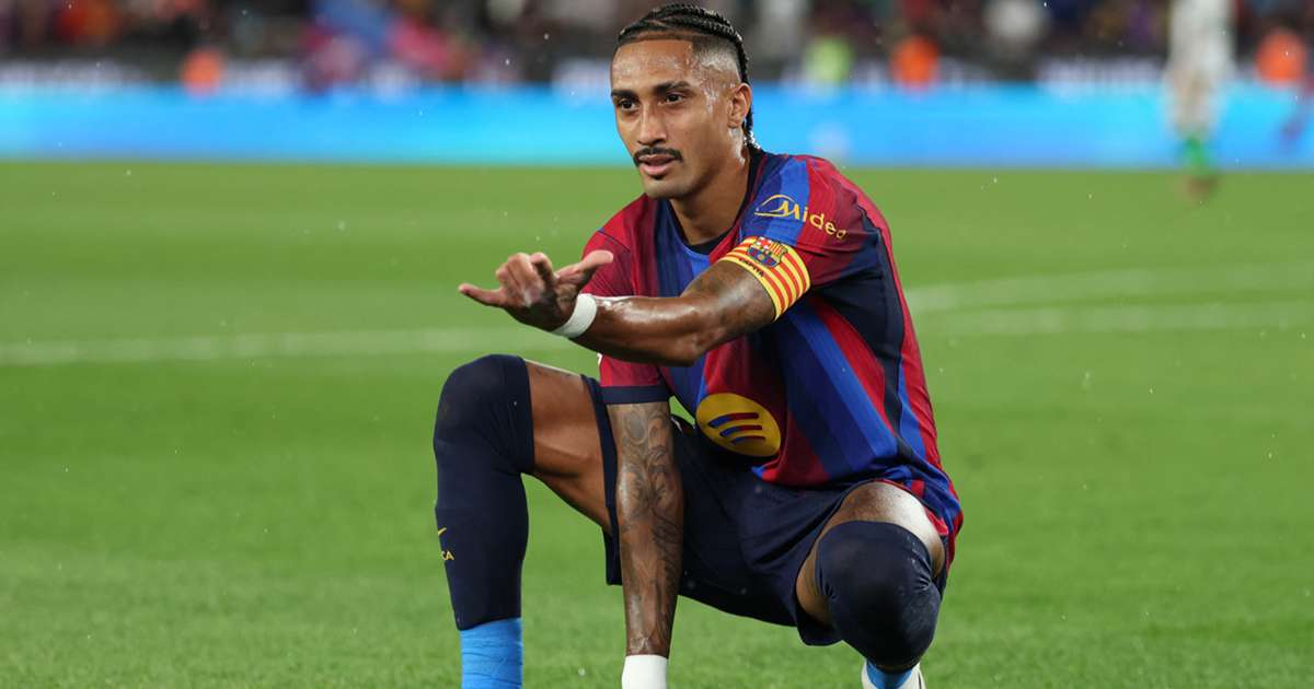 Barcelona 7-2 Racing Santander: Raphinha hat-trick keeps dominant champions perfect