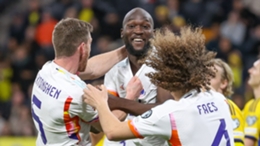 Romelu Lukaku celebrates against Sweden