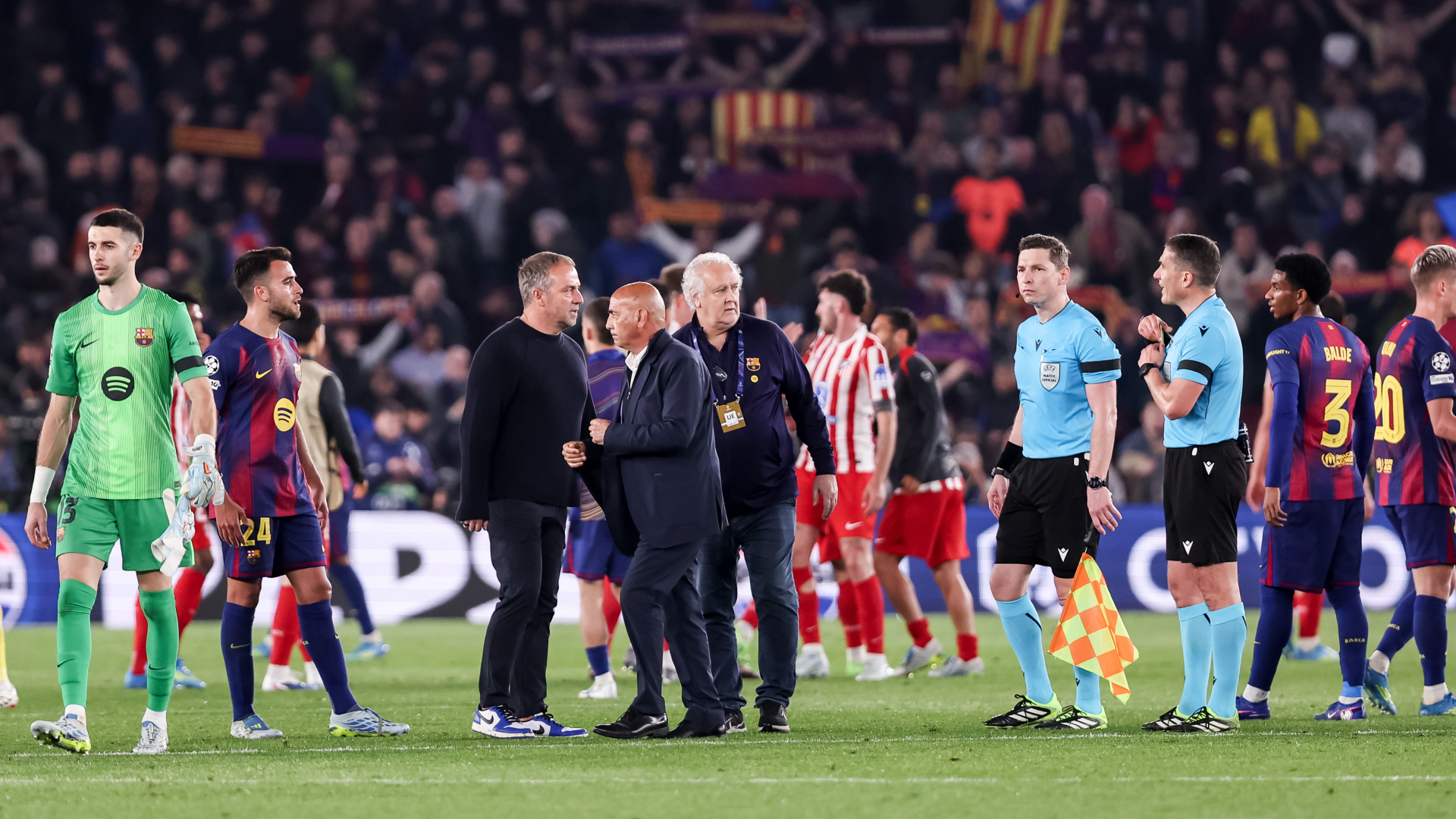 ‘Why do we have VAR?’ – Flick questions officials after Pubill avoids red card