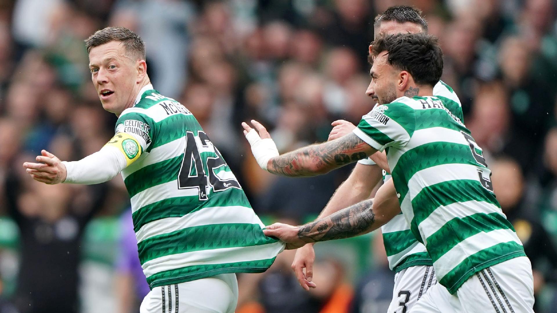 Celtic’s Callum McGregor (left) looks forward to visit to Hibernian (Andrew Milligan/PA)