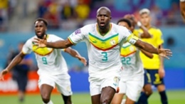 Kalidou Koulibaly celebrates his winner for Senegal against Ecuador