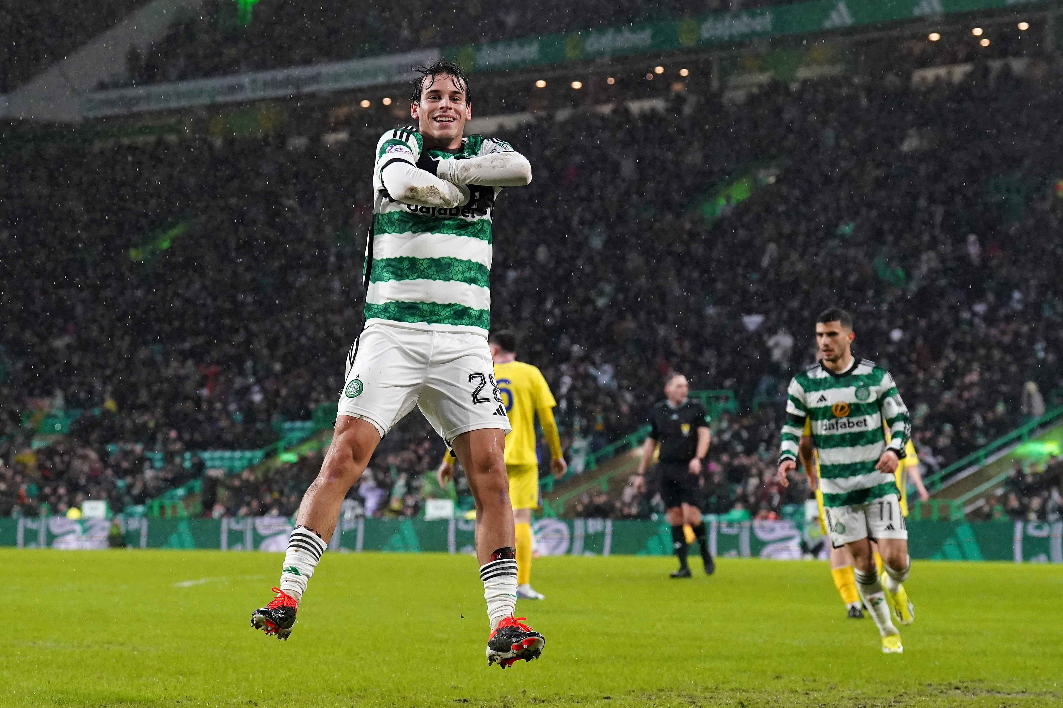Paulo Bernardo celebrates his goal against Buckie Thistle