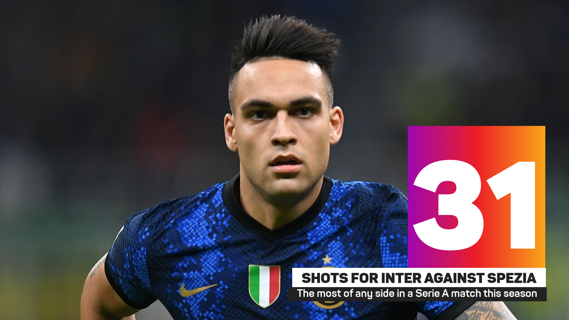 Inter had 31 shots against Spezia