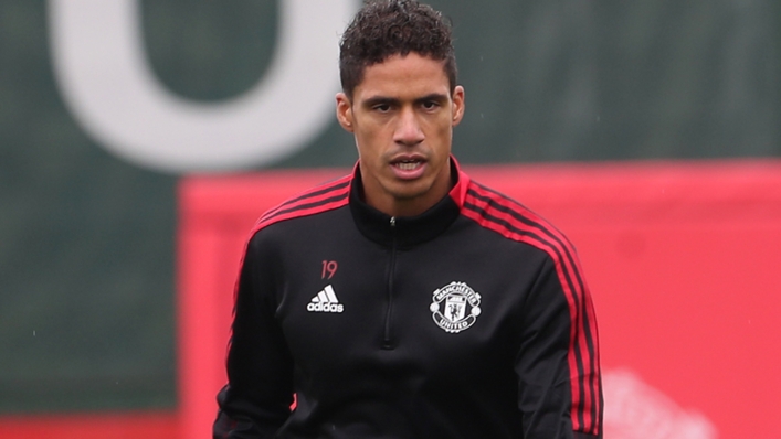 Raphael Varane in training with Manchester United