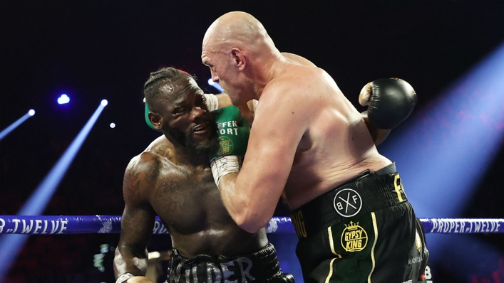 Tyson Fury (right) and Deontay Wilder in their second fight