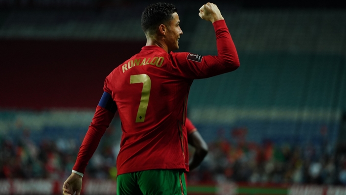Cristiano Ronaldo celebrates a goal for Portugal