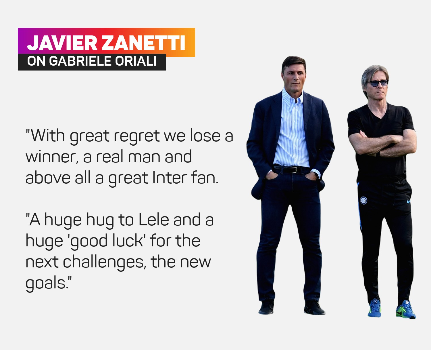 Javier Zanetti paid a fond tribute