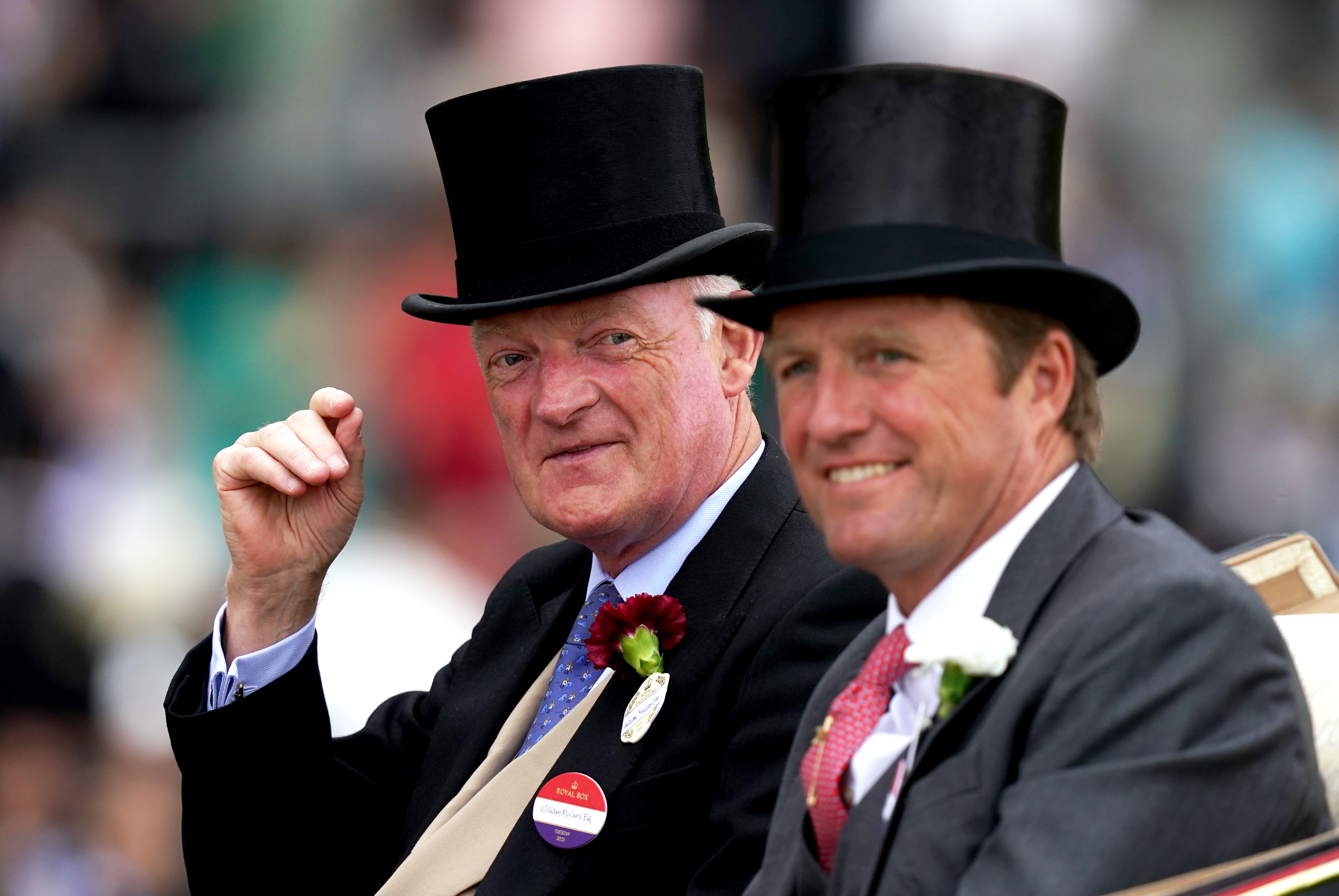 Willie Mullins (left) was part of the royal procession at Royal Ascot