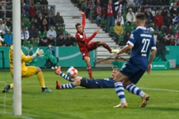 Jamal Musiala scores for Bayern Munich against Bremer