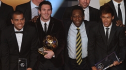 Lionel Messi and Pele (both centre) at FIFA's Ballon d'Or ceremony
