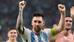 Lionel Messi celebrates Argentina's World Cup last-16 win against Australia