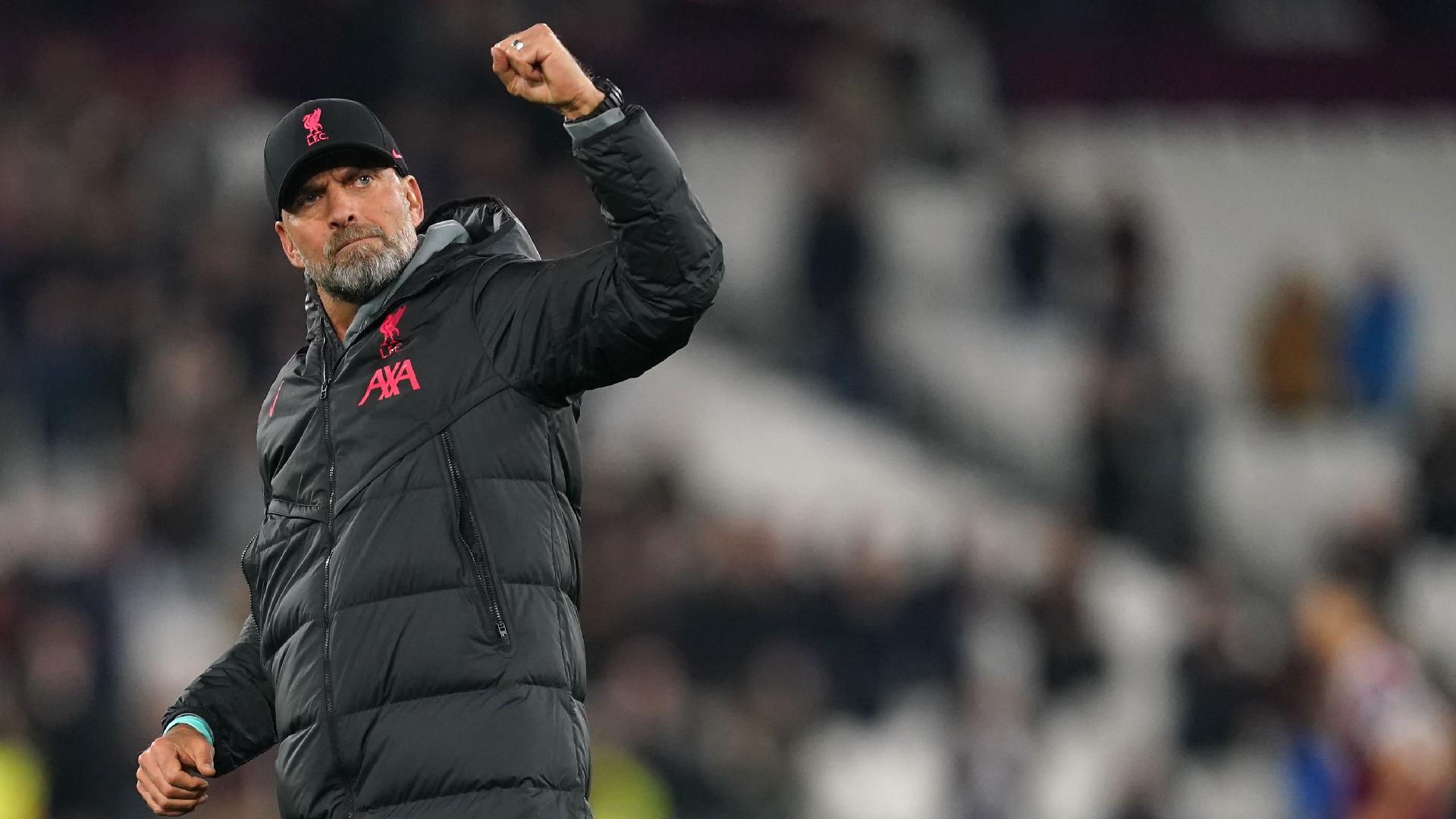 Liverpool manager Jurgen Klopp salutes the fans (Nick Potts/PA)