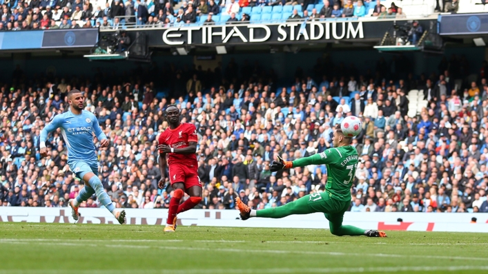 Sadio Mane scores for Liverpool against Manchester City