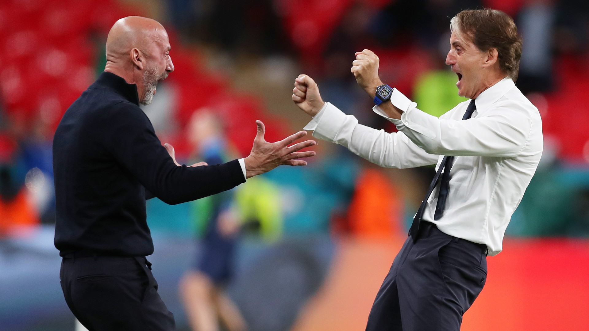Gianluca Vialli and Roberto Mancini celebrated Euro 2020 glory with Italy
