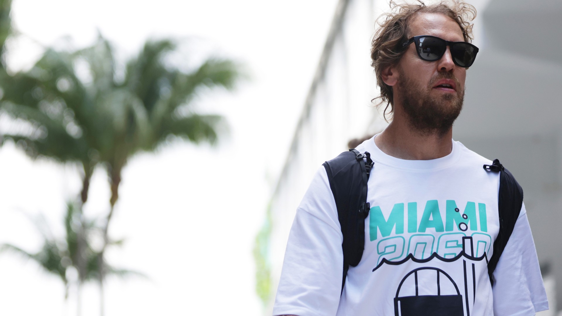Sebastien Vettel wore a t-shirt highlighting the impact of climate change before the Miami Grand Prix
