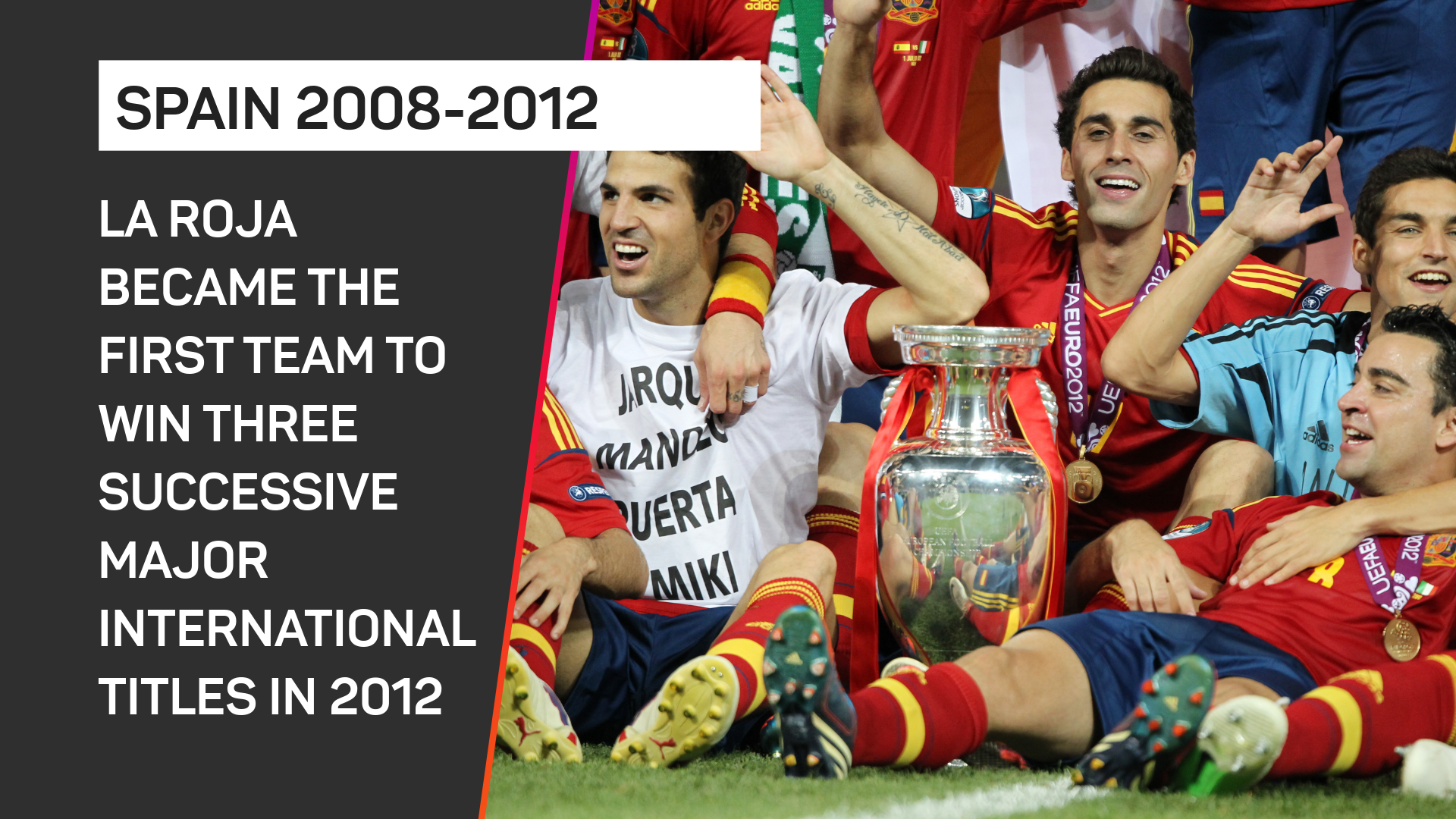 Spain became the first team to win three successive major international titles in 2012