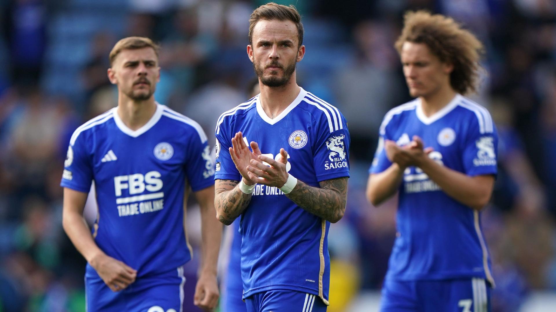 James Maddison looks dejected following Leicester’s relegation from the Premier League (Joe Giddens/PA)