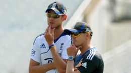 Stuart Broad (left) working with former England coach Andy Flower (right) in 2012 (Rui Vieira/PA)