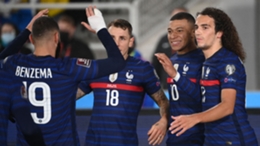 France celebrate Kylian Mbappe's goal against Finland