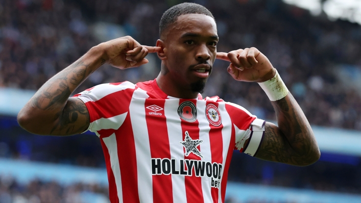 Ivan Toney scored twice in Brentford's victory over Manchester City