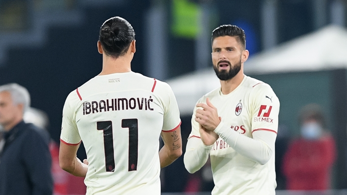 Veteran Milan forwards Zlatan Ibrahimovic and Olivier Giroud