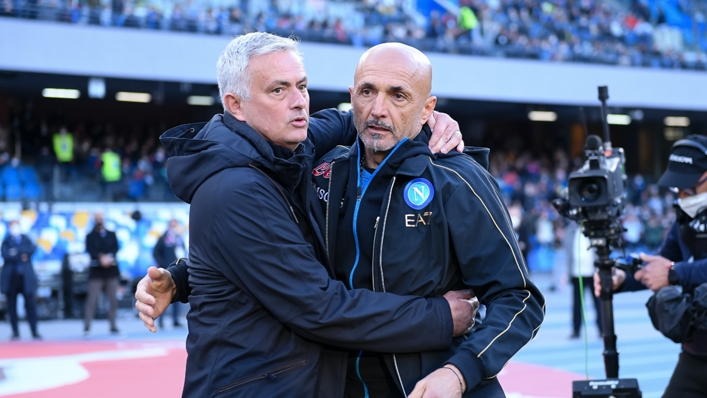 Jose Mourinho (l) has praised the work of Luciano Spalletti at Napoli