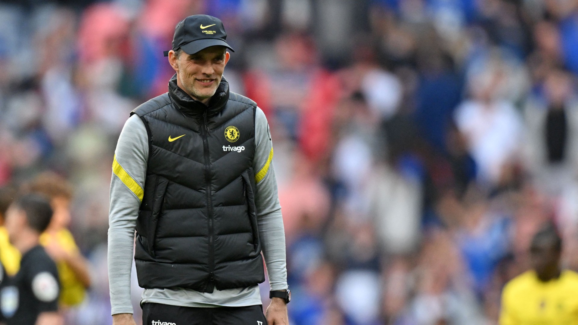 Thomas Tuchel watches on as Chelsea celebrate on Sunday
