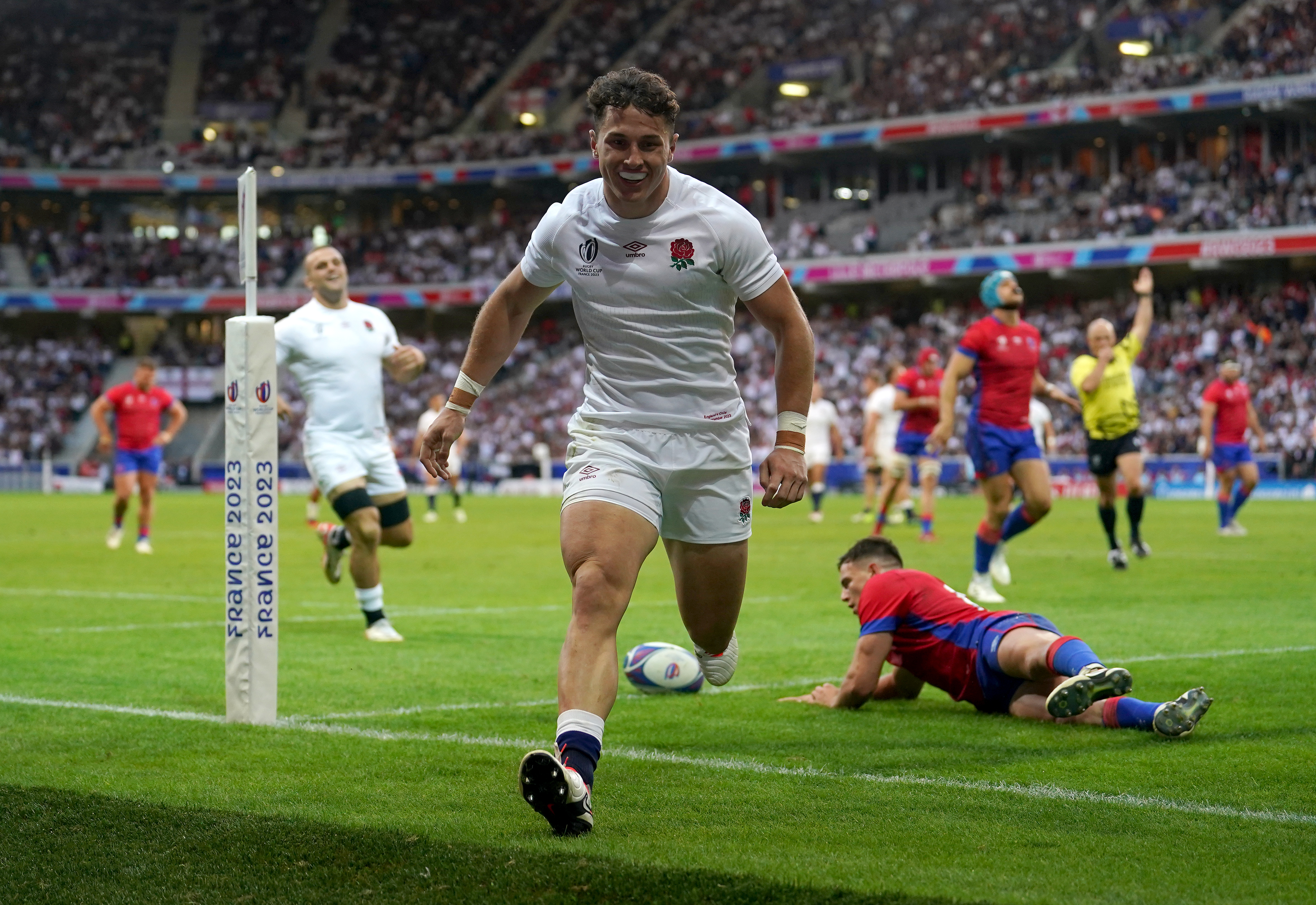 Henry Arundell went on a try-scoring rampage against Chile at the World Cup