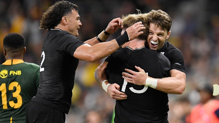 New Zealand celebrate after Jordie Barrett secures victory over South Africa