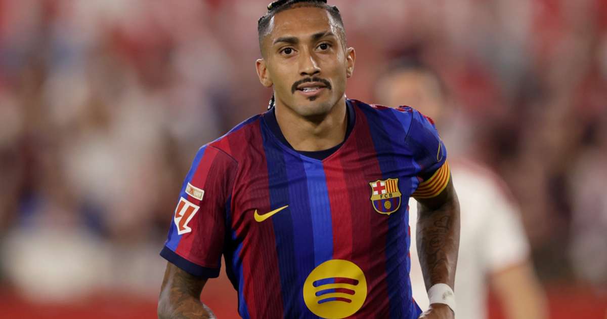 Barcelona forward Raphinha in action