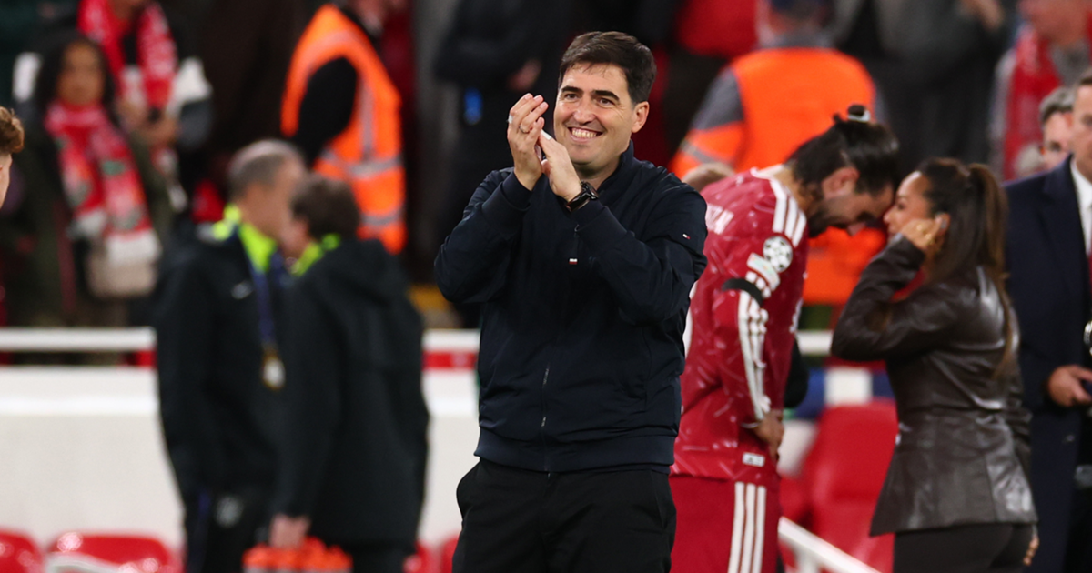 Andoni Iraola on the touchline during Champions League debut