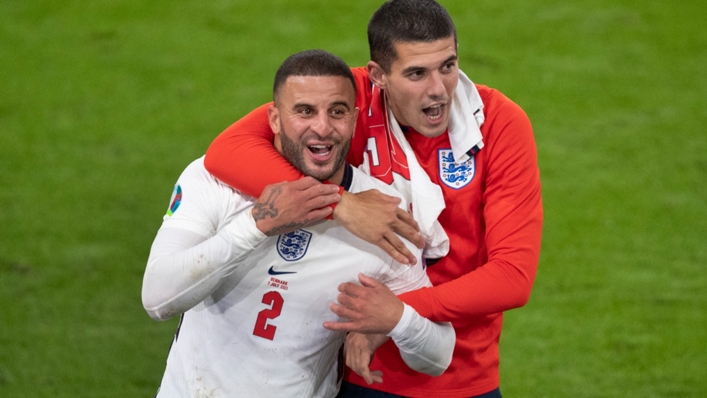 Kyle Walker (left) was a top performer for England at Euro 2020