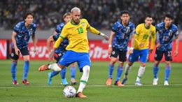 Neymar strokes home a penalty for Brazil against Japan