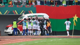 Burkina Faso celebrate their goal against Ethiopia