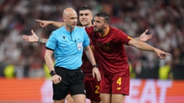 Referee Anthony Taylor was confronted by Roma fans at Budapest Airport (Adam Davy/PA)