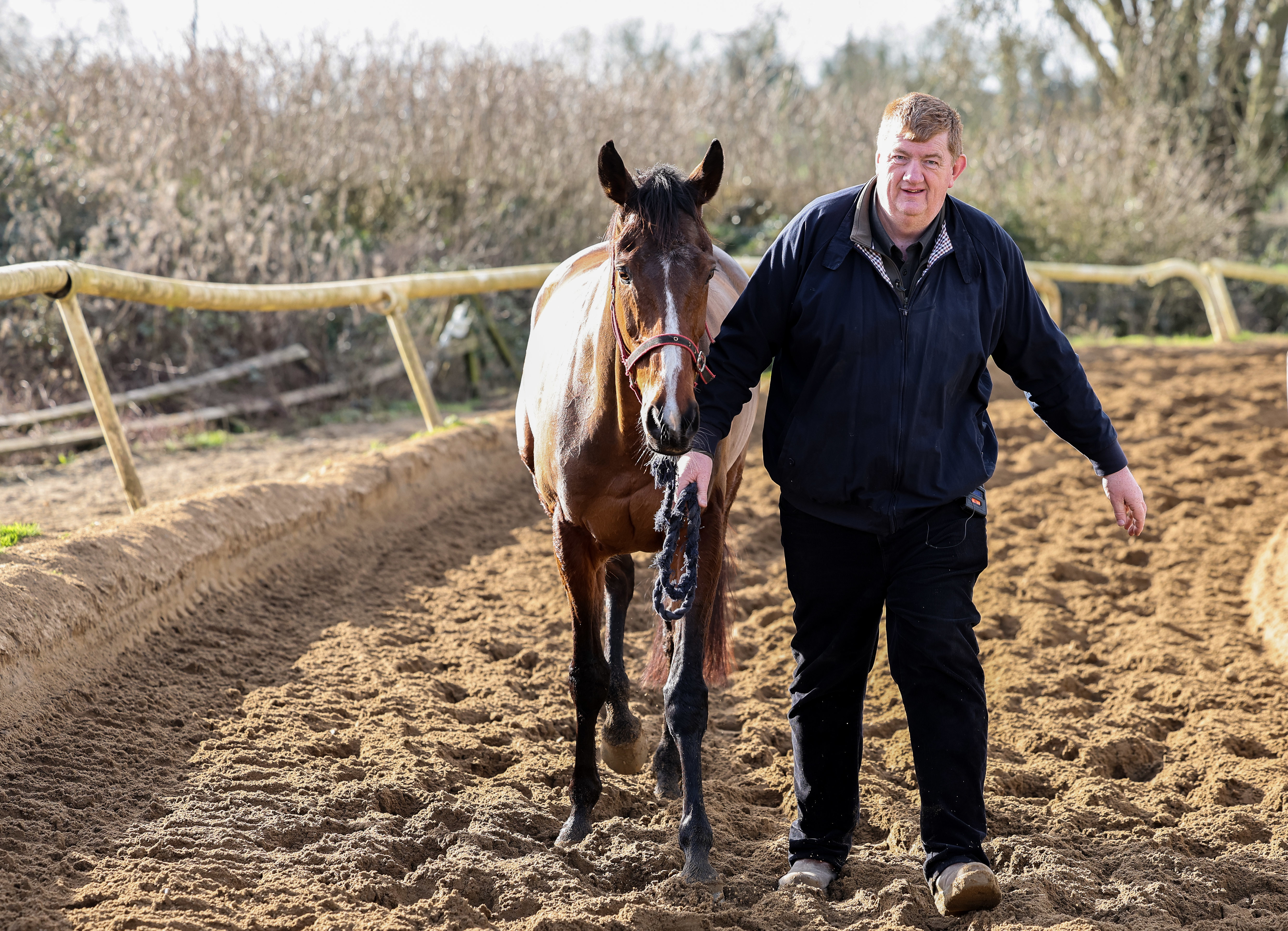 Hewick with trainer John ‘Shark’ Hanlon at his County Carlow base