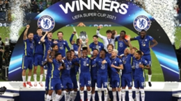 Chelsea celebrate their Super Cup win