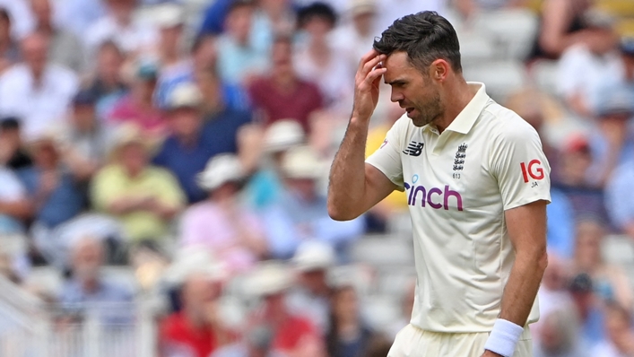 James Anderson during the second Test between England and New Zealand