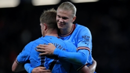 Kevin De Bruyne and Erling Haaland were outstanding as Manchester City overpowered Arsenal (Bradley Collyer/PA)