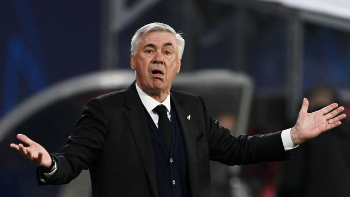 Carlo Ancelotti watches on in bemusement at RB Leipzig
