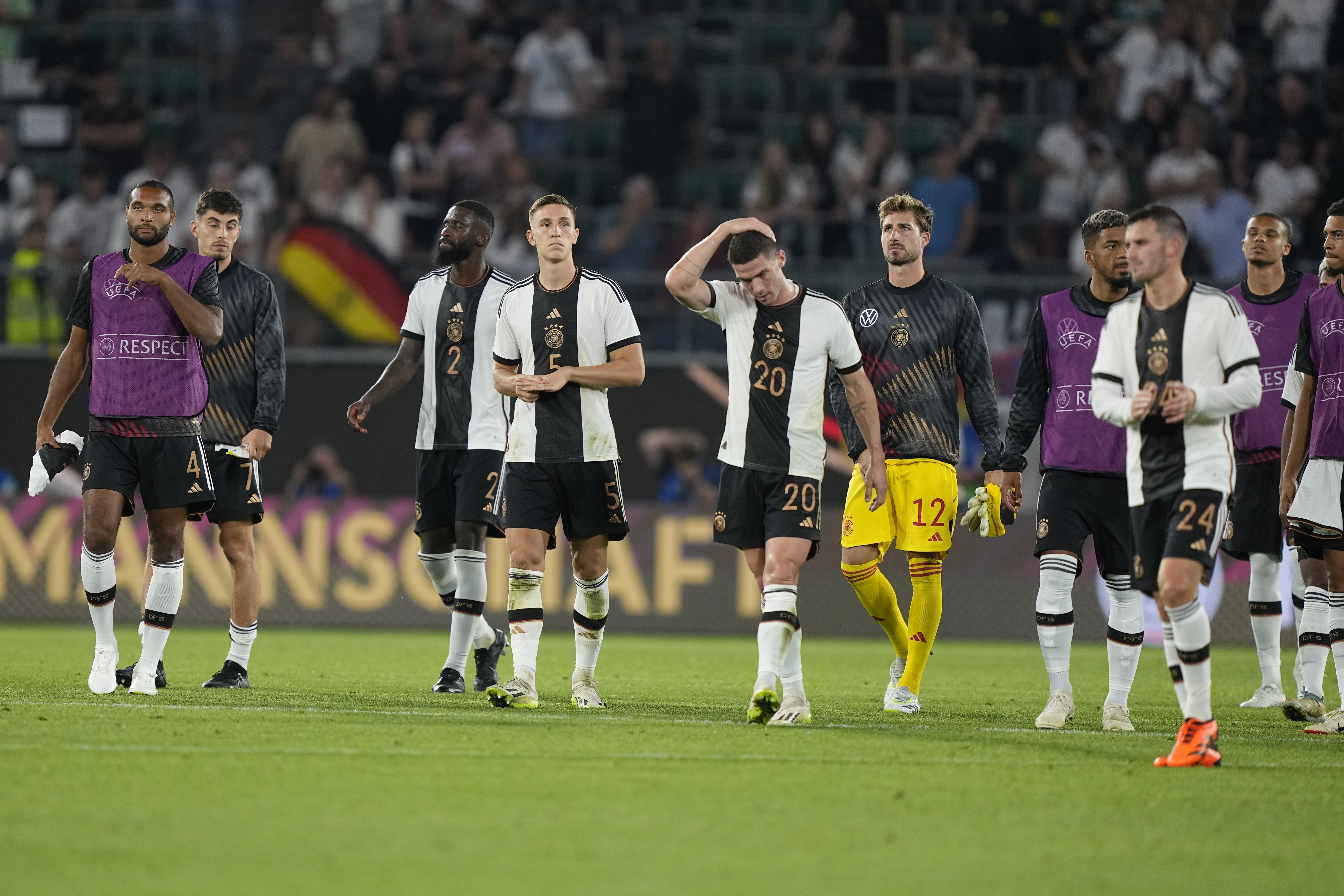 Germany players were left dejected after the defeat